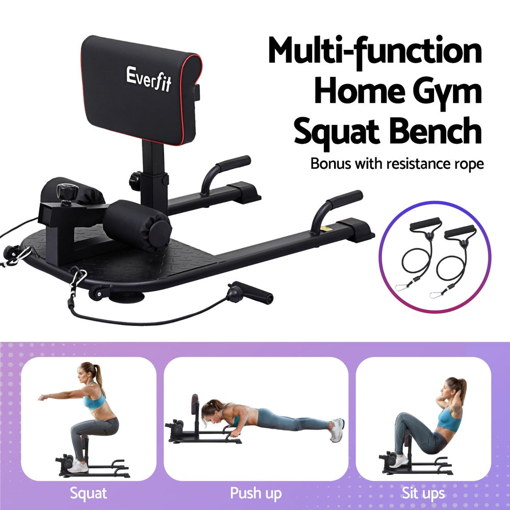 Everfit Deep Sissy Squat Weight Bench Adjustable Leg Extension Strength Training-Sports &amp; Fitness > Exercise, Gym &amp; Fitness > Gym Equipment &amp; Accessories-PEROZ Accessories