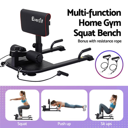 Everfit Deep Sissy Squat Weight Bench Adjustable Leg Extension Strength Training-Sports &amp; Fitness > Exercise, Gym &amp; Fitness > Gym Equipment &amp; Accessories-PEROZ Accessories