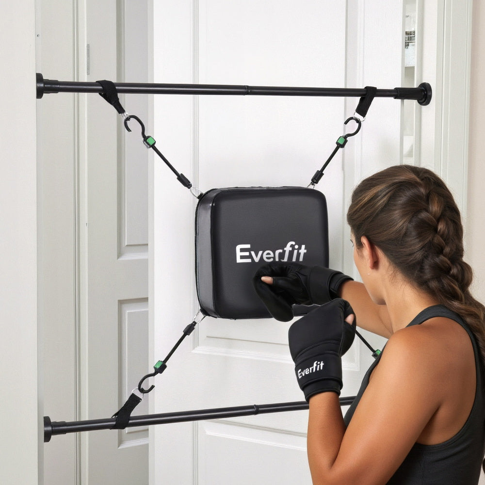 Everfit Doorway Punching Bag Adjustable Apartment Friendly with Boxing Gloves Black-Sports &amp; Fitness > Exercise, Gym &amp; Fitness > Boxing &amp; Martial Arts-PEROZ Accessories