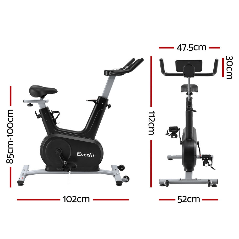 Everfit Exercise Bike Spin Bike Electromagnetic Smart Home Fitness 24-Level Resistance 120kg Bluetooth-Sports &amp; Fitness > Exercise, Gym &amp; Fitness > Exercise Bikes-PEROZ Accessories