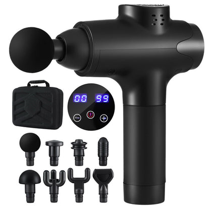 Everfit Massage Gun 30 Speed 8 Heads Vibration Muscle Massager Chargeable Black-Health &amp; Beauty > Massage &amp; Relaxation > Massagers-PEROZ Accessories