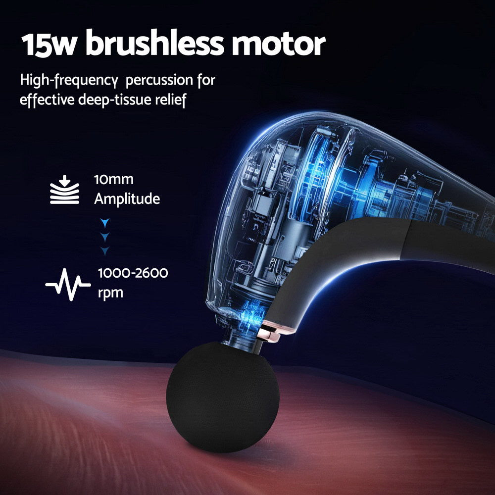 Everfit Massage Gun U-shaped Extended Handle Percussion Massager 4 Heads-Health &amp; Beauty > Massage &amp; Relaxation > Massagers-PEROZ Accessories