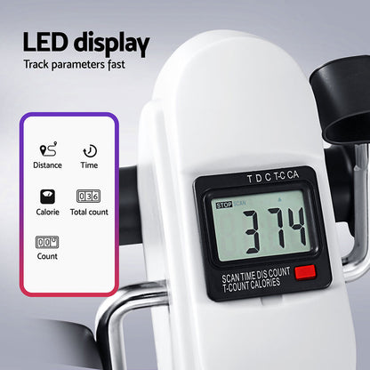 Everfit Pedal Exerciser Mini Exercise Bike Cross Trainer Under Desk Bike White-Sports &amp; Fitness > Exercise, Gym &amp; Fitness > Exercise Bikes-PEROZ Accessories