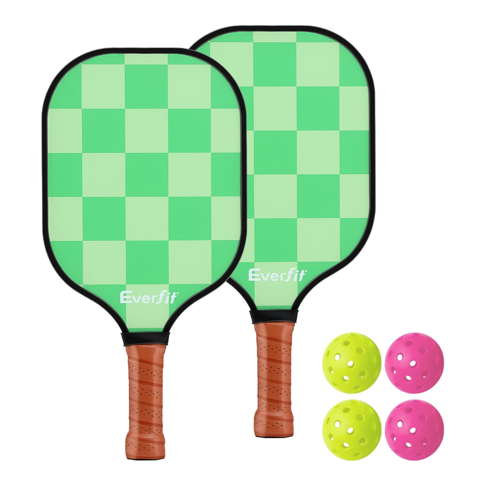 Everfit Pickleball Paddle Set Fiberglass with Balls Bag Tournament Kit 2PCS Pickle Balls Rackets-Baby &amp; Kids > Baby &amp; Kid&