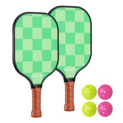 Everfit Pickleball Paddle Set Fiberglass with Balls Bag Tournament Kit 2PCS Pickle Balls Rackets-Baby &amp; Kids > Baby &amp; Kid&