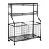 Everfit Sports Equipment Organizer Storage with Wheels Multi-Sport Garage Gym Black-Tools > Tools Storage > Wall Storage Racks-PEROZ Accessories