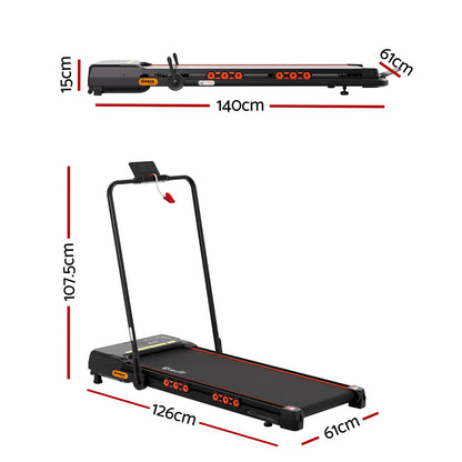 Everfit Treadmill Electric Walking Pad Auto Incline Foldable for Home Gym Black-Sports &amp; Fitness > Exercise, Gym &amp; Fitness > Treadmills-PEROZ Accessories