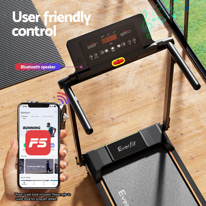 Everfit Treadmill Electric Walking Pad Foldable Incline for Home Office Gym Black-Sports &amp; Fitness > Exercise, Gym &amp; Fitness > Treadmills-PEROZ Accessories
