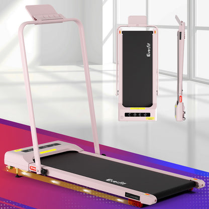Everfit Treadmill Electric Walking Pad Incline Under Desk 380mm Pink-Sports &amp; Fitness > Exercise, Gym &amp; Fitness > Treadmills-PEROZ Accessories