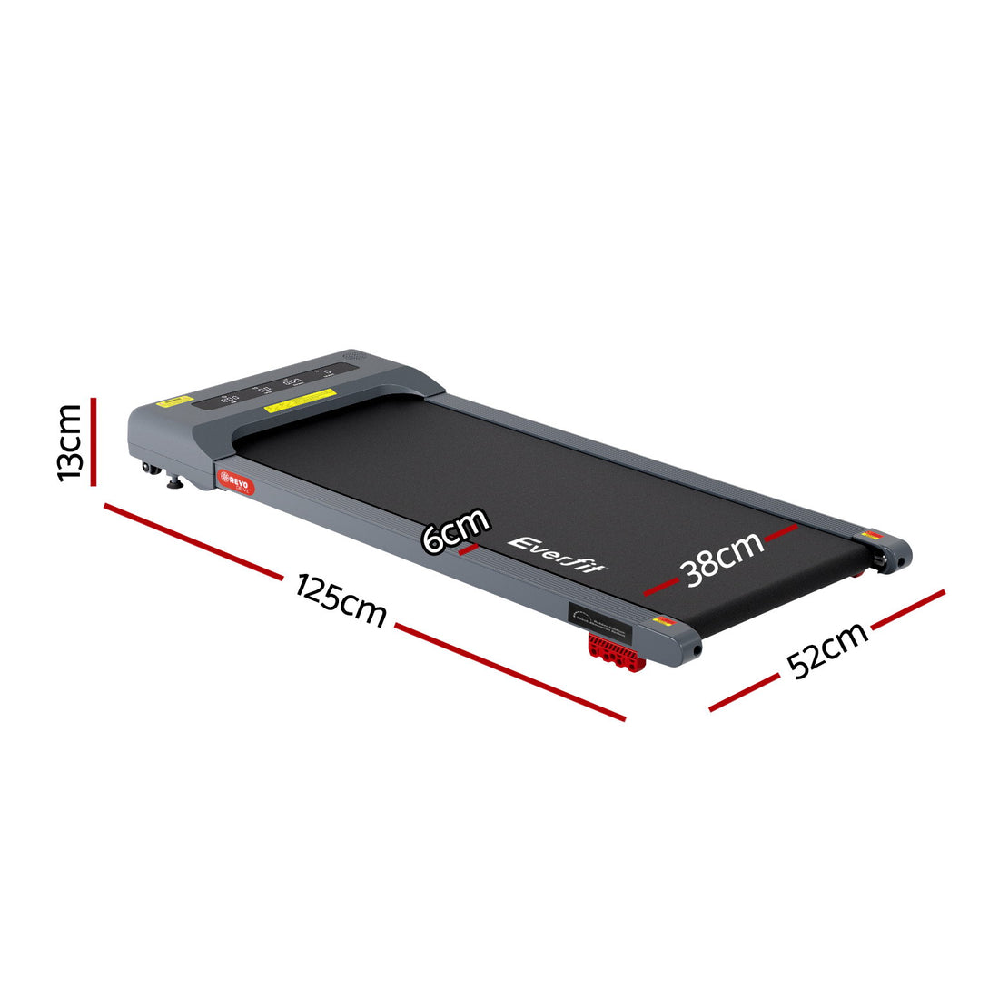 Everfit Treadmill Electric Walking Pad Incline Under Desk Home Gym 380mm Grey-Sports &amp; Fitness &gt; Exercise, Gym &amp; Fitness &gt; Treadmills-PEROZ Accessories