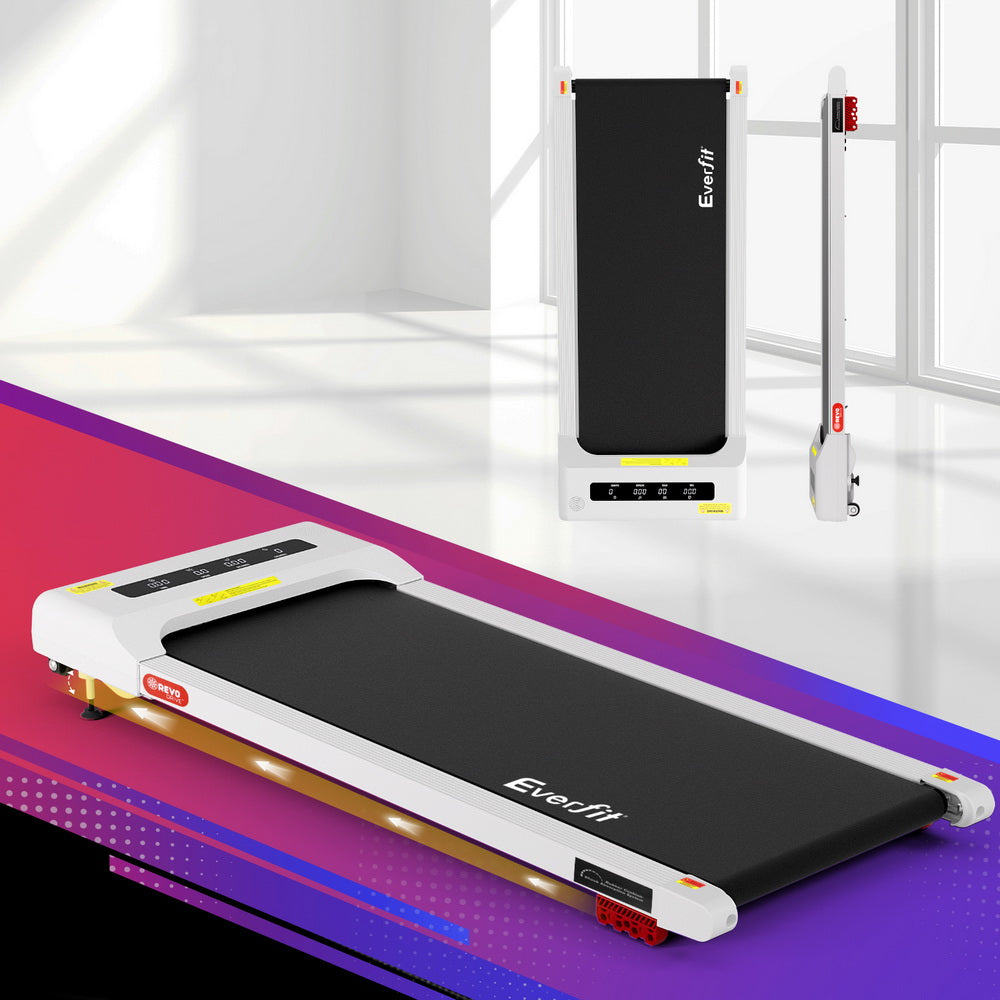 Everfit Treadmill Electric Walking Pad Incline Under Desk Home Gym 380mm White-Sports &amp; Fitness > Exercise, Gym &amp; Fitness > Treadmills-PEROZ Accessories