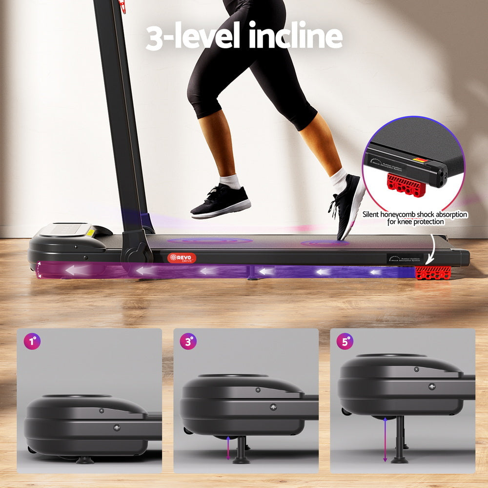 Everfit Treadmill Electric Walking Pad with Incline Foldable for Home Gym Black-Sports &amp; Fitness > Exercise, Gym &amp; Fitness > Treadmills-PEROZ Accessories
