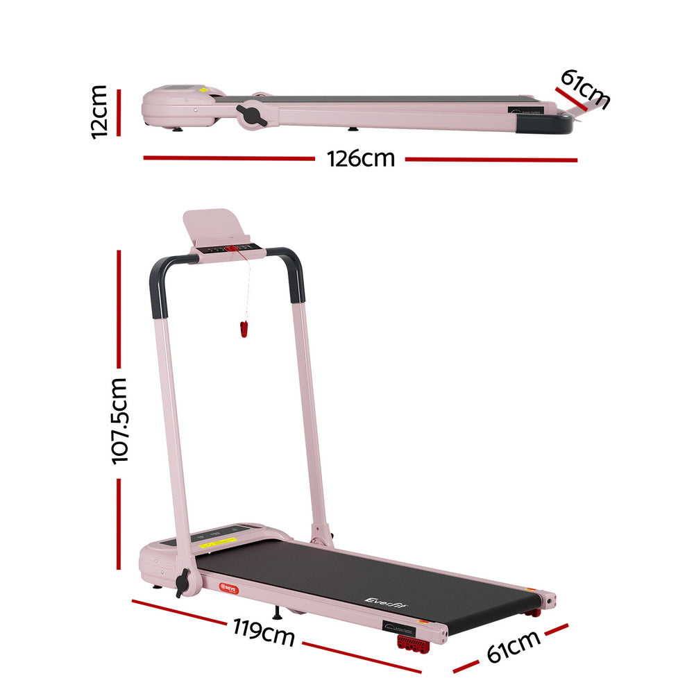 Everfit Treadmill Electric Walking Pad with Incline Foldable for Home Gym Pink-Sports &amp; Fitness > Exercise, Gym &amp; Fitness > Treadmills-PEROZ Accessories