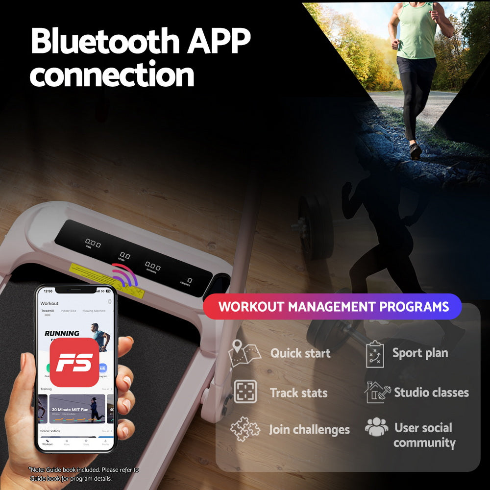 Everfit Treadmill Electric Walking Pad with Incline Foldable for Home Gym Pink-Sports &amp; Fitness > Exercise, Gym &amp; Fitness > Treadmills-PEROZ Accessories