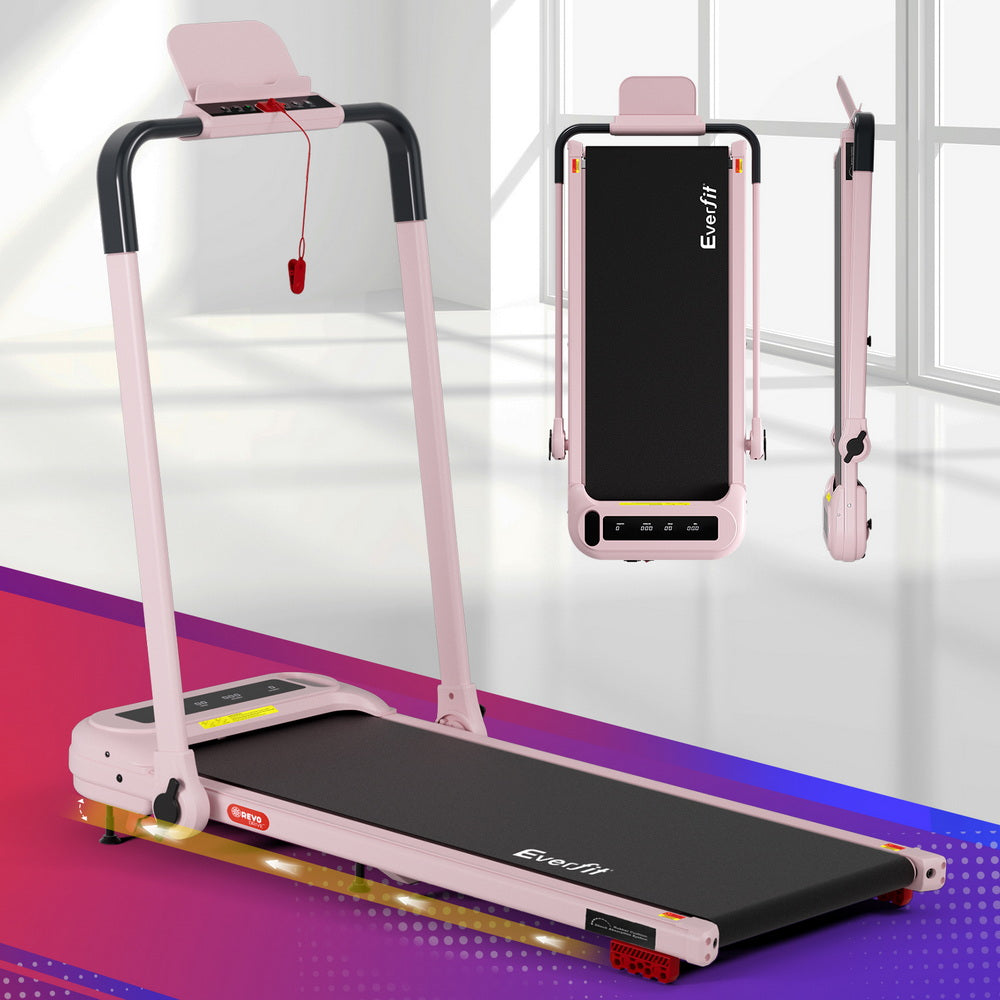 Everfit Treadmill Electric Walking Pad with Incline Foldable for Home Gym Pink-Sports &amp; Fitness > Exercise, Gym &amp; Fitness > Treadmills-PEROZ Accessories