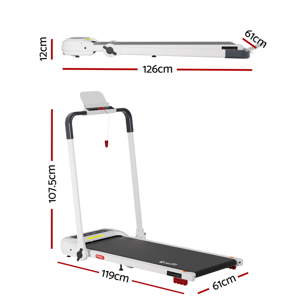 Everfit Treadmill Electric Walking Pad with Incline Foldable for Home Gym White-Sports &amp; Fitness &gt; Exercise, Gym &amp; Fitness &gt; Treadmills-PEROZ Accessories