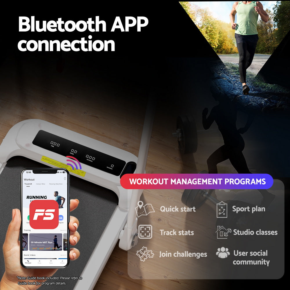 Everfit Treadmill Electric Walking Pad with Incline Foldable for Home Gym White-Sports &amp; Fitness > Exercise, Gym &amp; Fitness > Treadmills-PEROZ Accessories