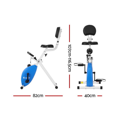 Everfit Under Desk Exercise Bike Magnetic Resistance X-bike Workouts 100kg Capacity-Sports &amp; Fitness > Exercise, Gym &amp; Fitness > Exercise Bikes-PEROZ Accessories