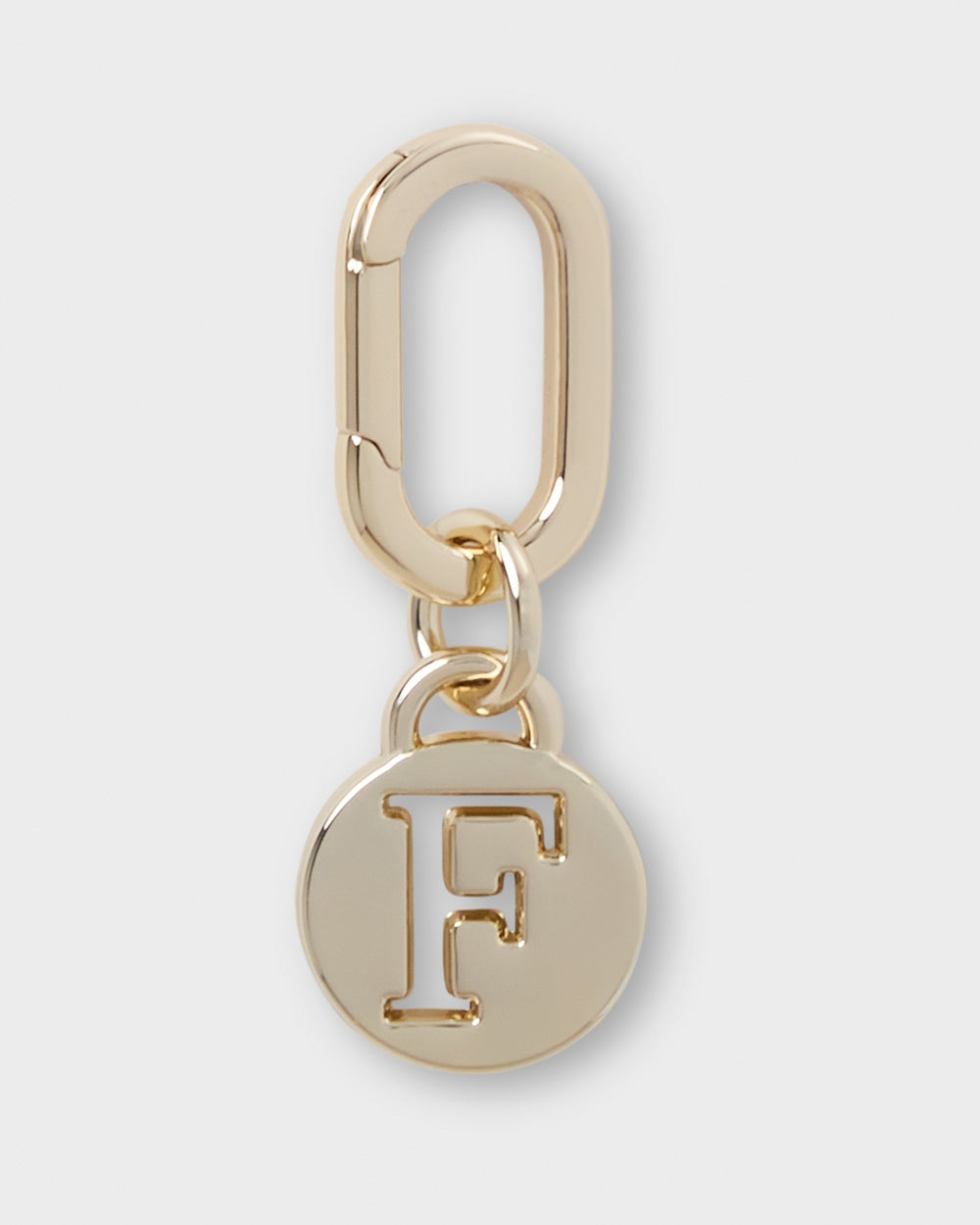 Letter F Charm With Oval Hinge Ring Clip-Accessories-PEROZ Accessories