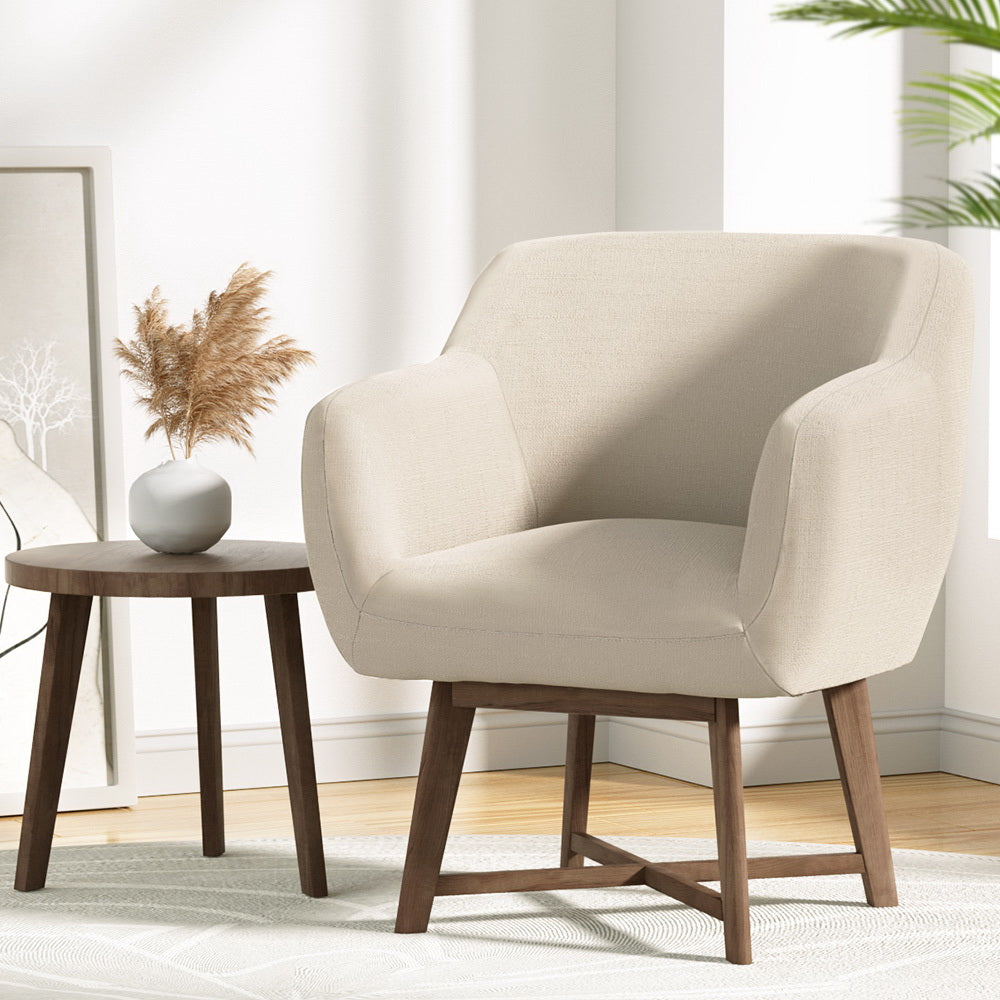 Artiss Armchair Tub Chair Beige Aston-Furniture &gt; Living Room-PEROZ Accessories