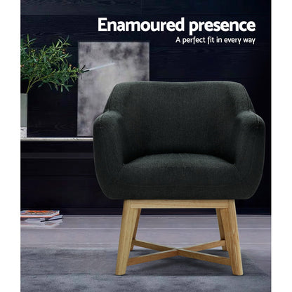 Artiss Armchair Tub Chair Charcoal Aston-Furniture &gt; Living Room-PEROZ Accessories