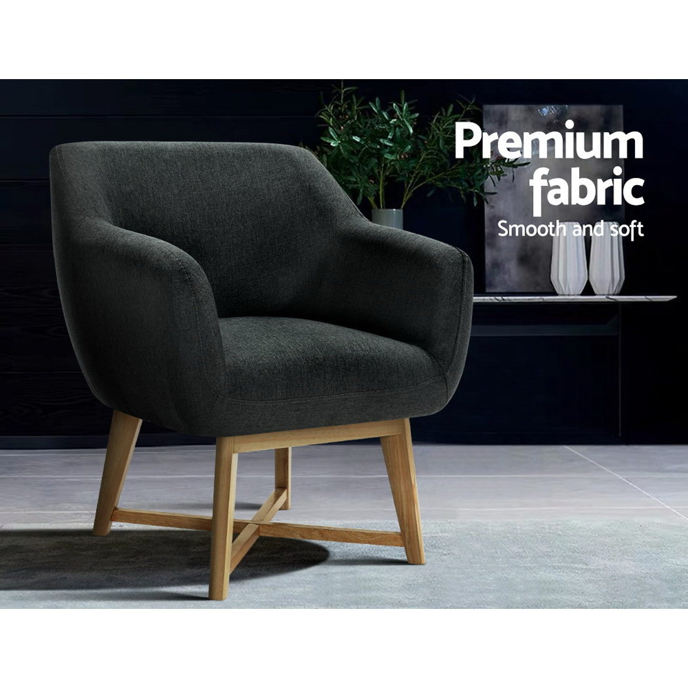 Artiss Armchair Tub Chair Charcoal Aston-Furniture &gt; Living Room-PEROZ Accessories