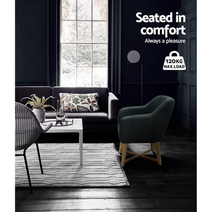 Artiss Armchair Tub Chair Charcoal Aston-Furniture &gt; Living Room-PEROZ Accessories