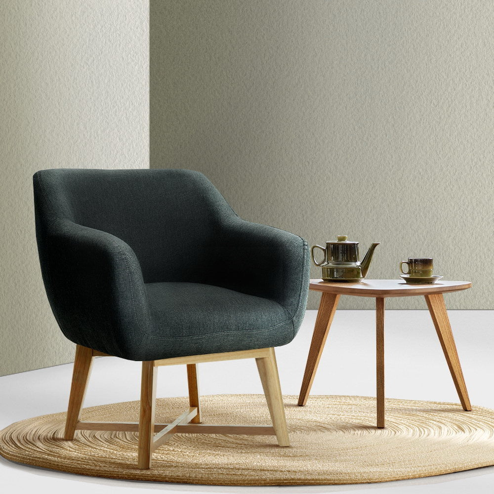 Artiss Armchair Tub Chair Charcoal Aston-Furniture &gt; Living Room-PEROZ Accessories