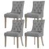 Artiss Dining Chairs Set of 4 Linen French Provincial Grey-Furniture > Dining > Kitchen & Dining Chairs-PEROZ Accessories