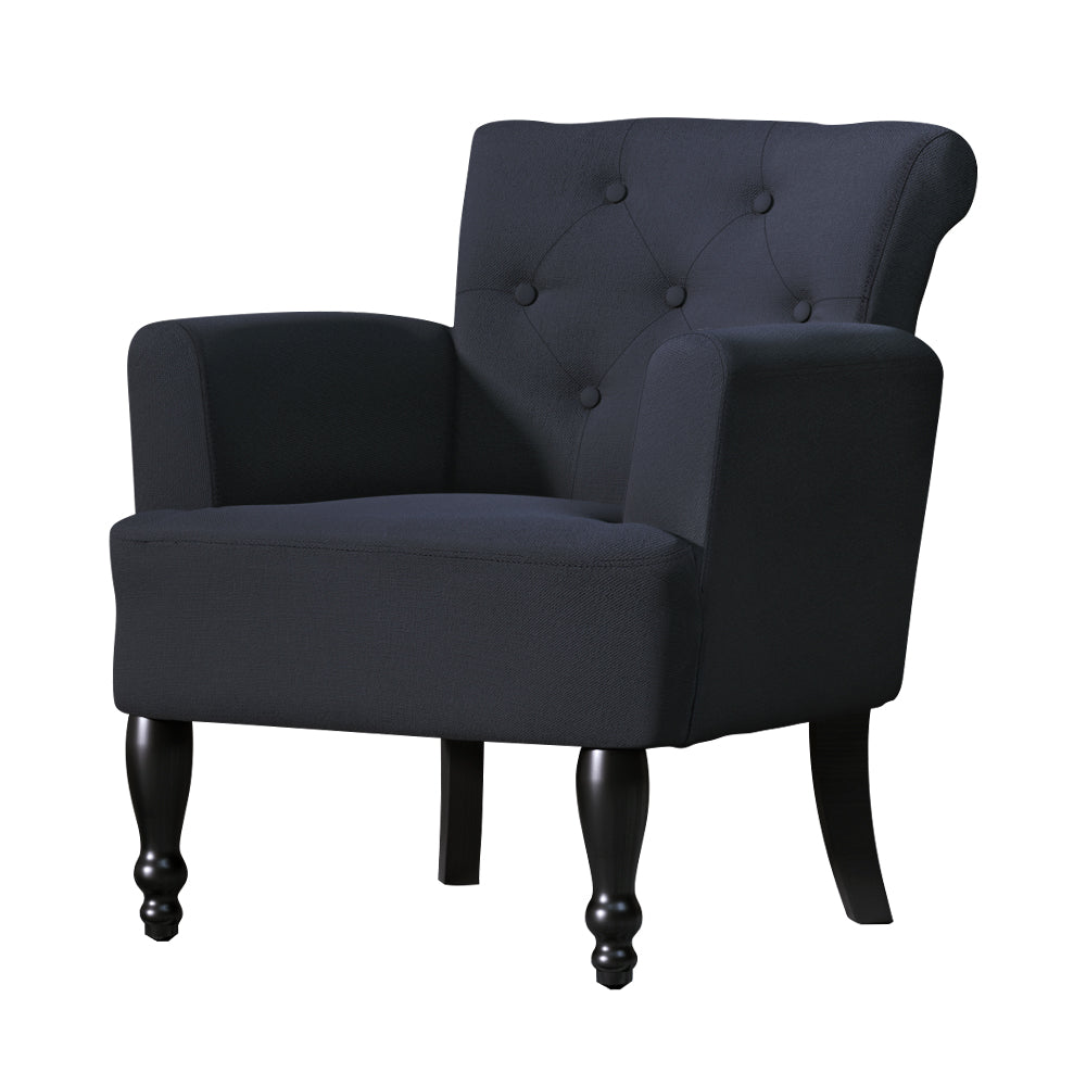 Artiss Armchair Wingback Charcoal Lothair-Furniture &gt; Bar Stools &amp; Chairs-PEROZ Accessories
