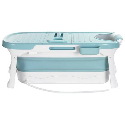 Weisshorn Foldable Bathtub Portable Folding Water Spa with Cover Plate 136x62cm-Furniture &gt; Bathroom &gt; Bathtubs-PEROZ Accessories