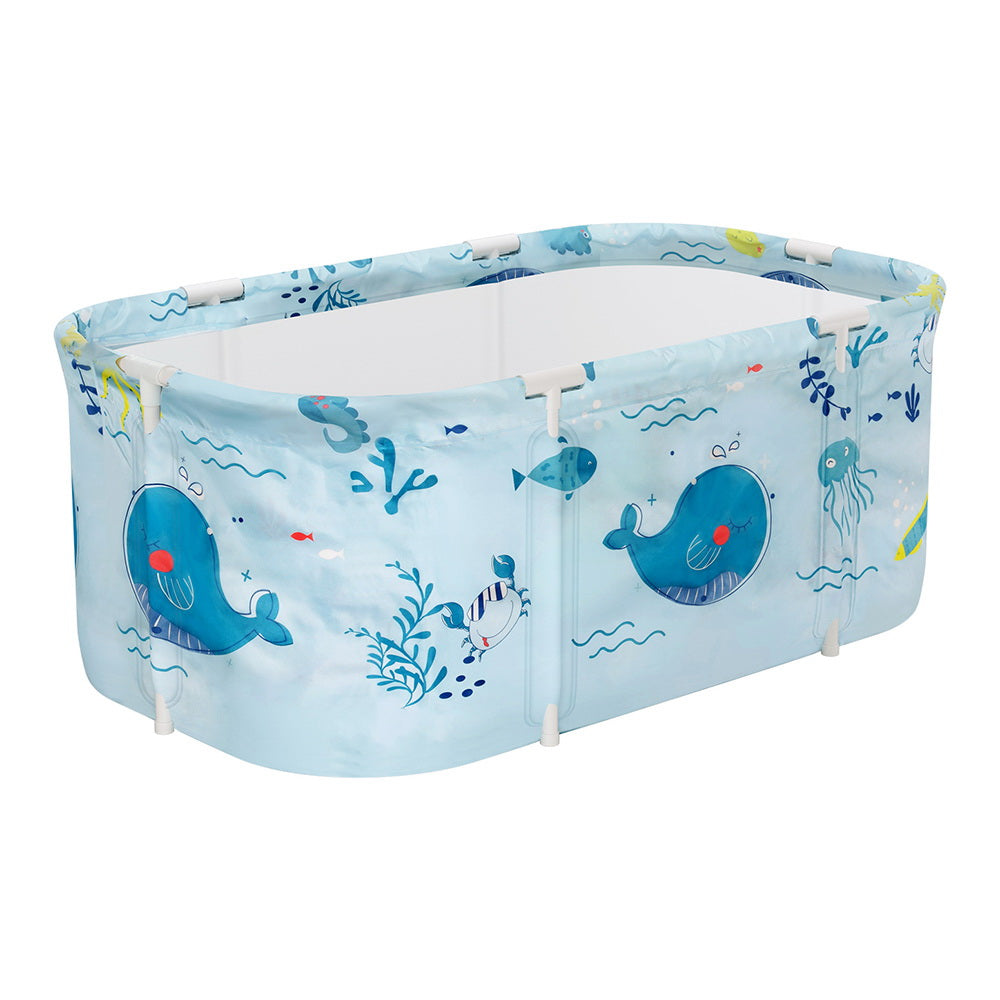 Weisshorn Foldable Bathtub PVC Spa Bucket Inflatable Cushion 113x61cm Blue-Outdoor Recreation &gt; Camping &gt; Portable Toilets &amp; Showers-PEROZ Accessories