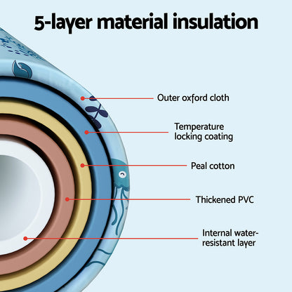 Weisshorn Foldable Bathtub PVC Spa Bucket Inflatable Cushion 114x62cm Blue-Outdoor Recreation &gt; Camping &gt; Portable Toilets &amp; Showers-PEROZ Accessories