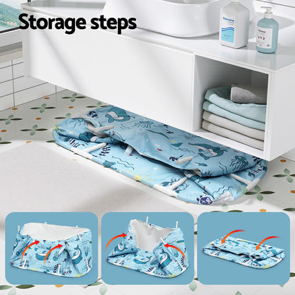 Weisshorn Foldable Bathtub PVC Spa Bucket Inflatable Cushion 114x62cm Blue-Outdoor Recreation &gt; Camping &gt; Portable Toilets &amp; Showers-PEROZ Accessories