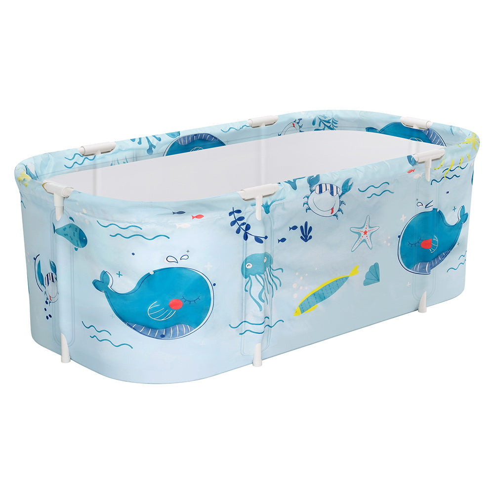 Weisshorn Foldable Bathtub PVC Spa Bucket Inflatable Cushion 134x65cm Blue-Outdoor Recreation &gt; Camping &gt; Portable Toilets &amp; Showers-PEROZ Accessories