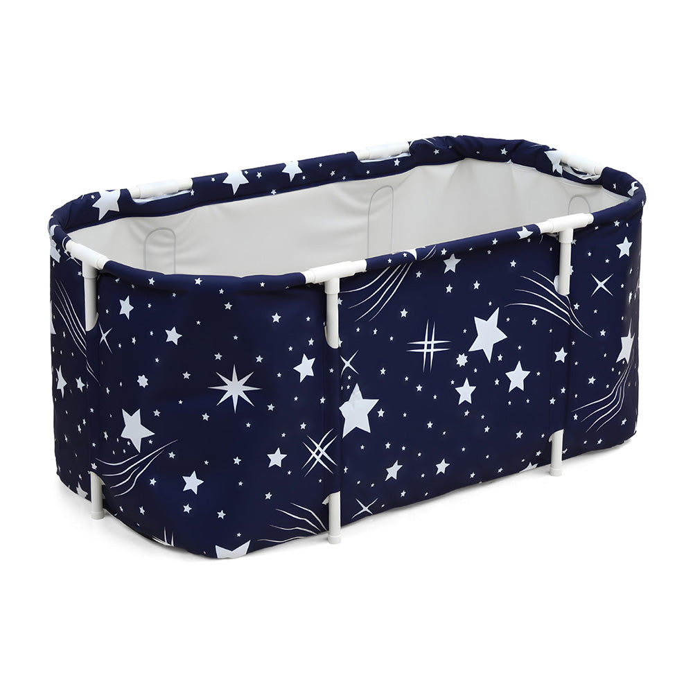 Weisshorn Foldable Bathtub PVC SPA Bucket Inflatable Cushion 114x62cm Star Navy-Furniture > Bathroom > Bathtubs-PEROZ Accessories