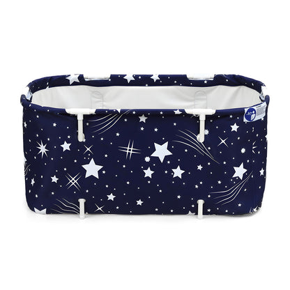 Weisshorn Foldable Bathtub PVC SPA Bucket Inflatable Cushion 114x62cm Star Navy-Furniture > Bathroom > Bathtubs-PEROZ Accessories