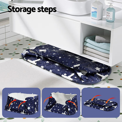 Weisshorn Foldable Bathtub PVC SPA Bucket Inflatable Cushion 114x62cm Star Navy-Furniture > Bathroom > Bathtubs-PEROZ Accessories