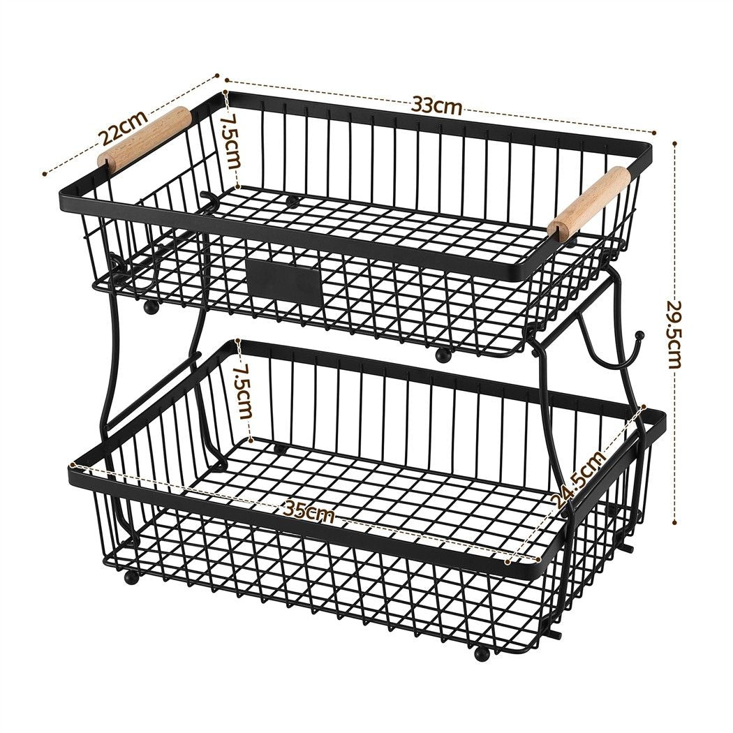 5-Star Chef 2 Tier Fruit Basket Bowl Detachable Kitchen Food Storage Stand-Home &amp; Garden > Kitchenware > Food Storage-PEROZ Accessories