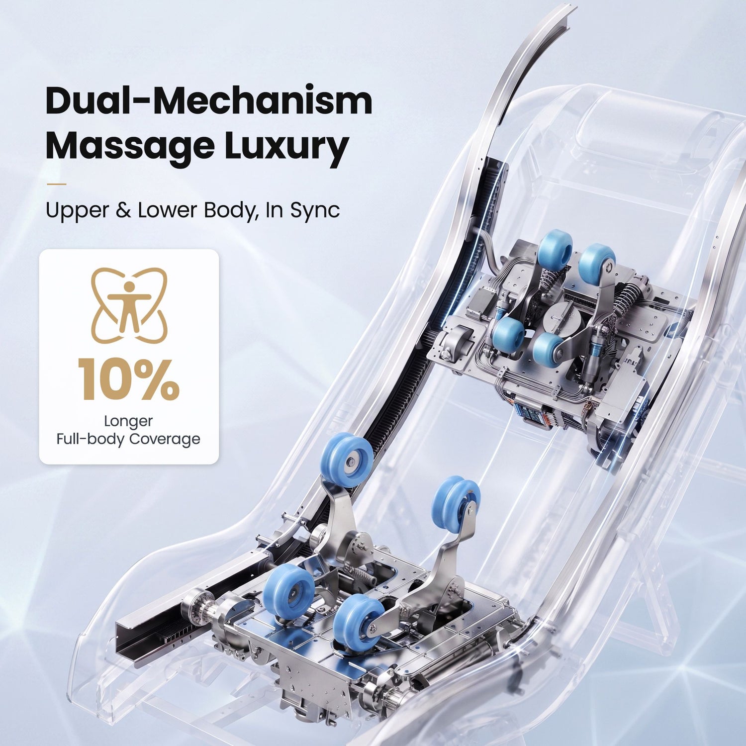 Livemor Prestige 4D Dual Mechanism Massage Chair, Full Body Zero Gravity Recliner with Extended SL Track, Body Scan, Air Compression, Waist Heating, Foot Rollers, Voice Control &amp; Wireless Charging