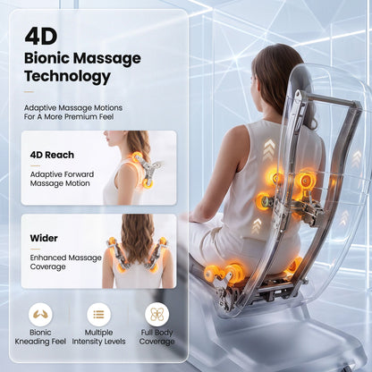 Livemor Prestige 4D Dual Mechanism Massage Chair, Full Body Zero Gravity Recliner with Extended SL Track, Body Scan, Air Compression, Waist Heating, Foot Rollers, Voice Control &amp; Wireless Charging