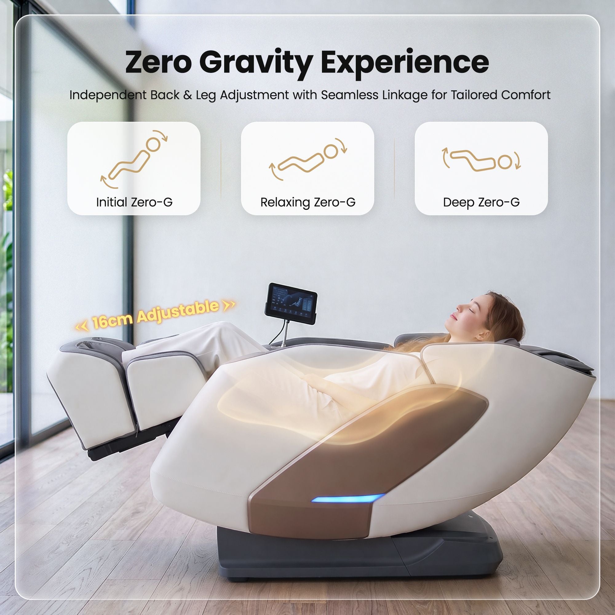 Livemor Prestige 4D Dual Mechanism Massage Chair, Full Body Zero Gravity Recliner with Extended SL Track, Body Scan, Air Compression, Waist Heating, Foot Rollers, Voice Control &amp; Wireless Charging