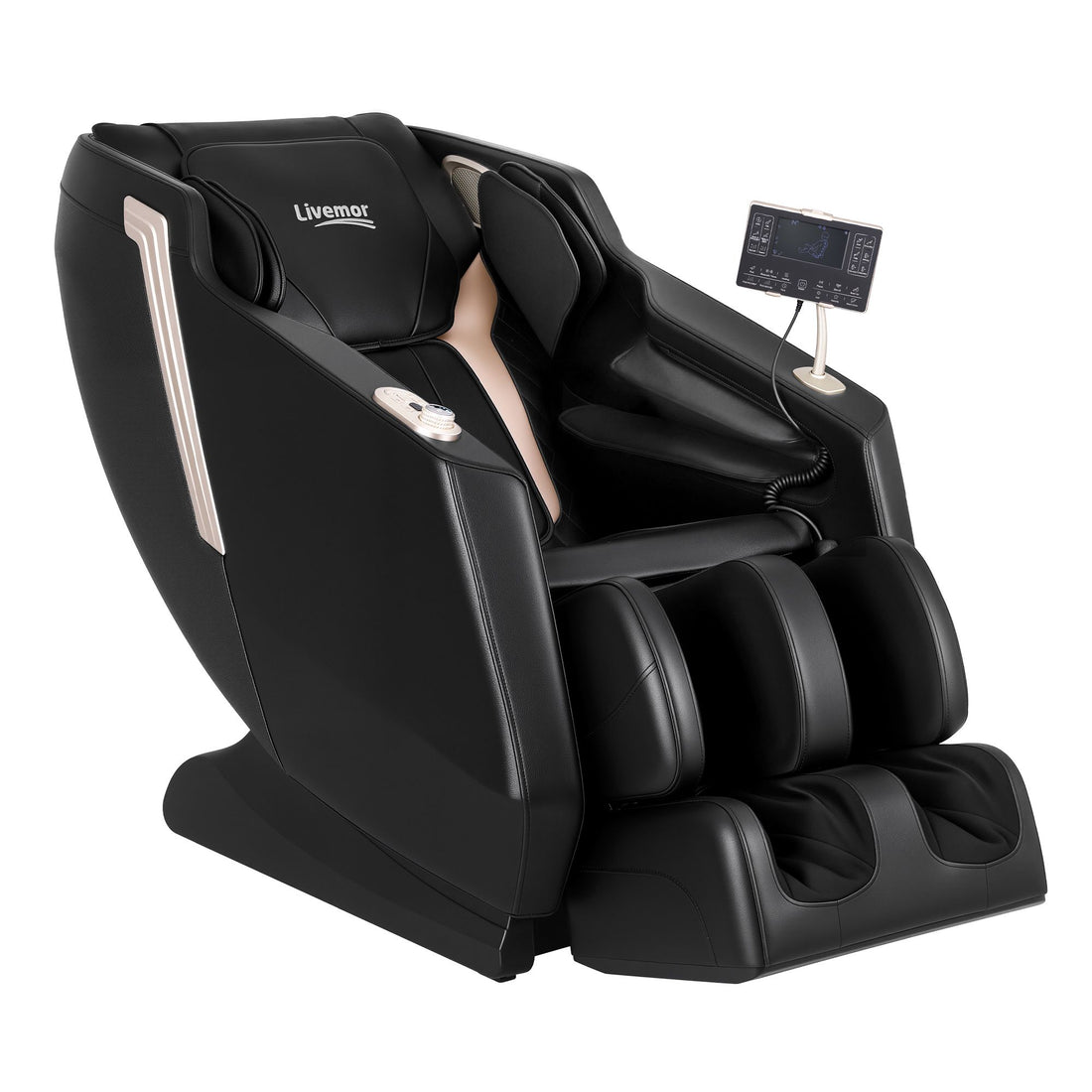 Livemor Flex Massage Chair Full Body with Heat Zero Gravity Recliner, 24 Airbags, Foot Massage, 6 Auto Programs, Voice Control, Bluetooth Speakers, Screen Control, Extendable Footrest-Furniture > Bar Stools &amp; Chairs > Massage Chairs-PEROZ Accessories