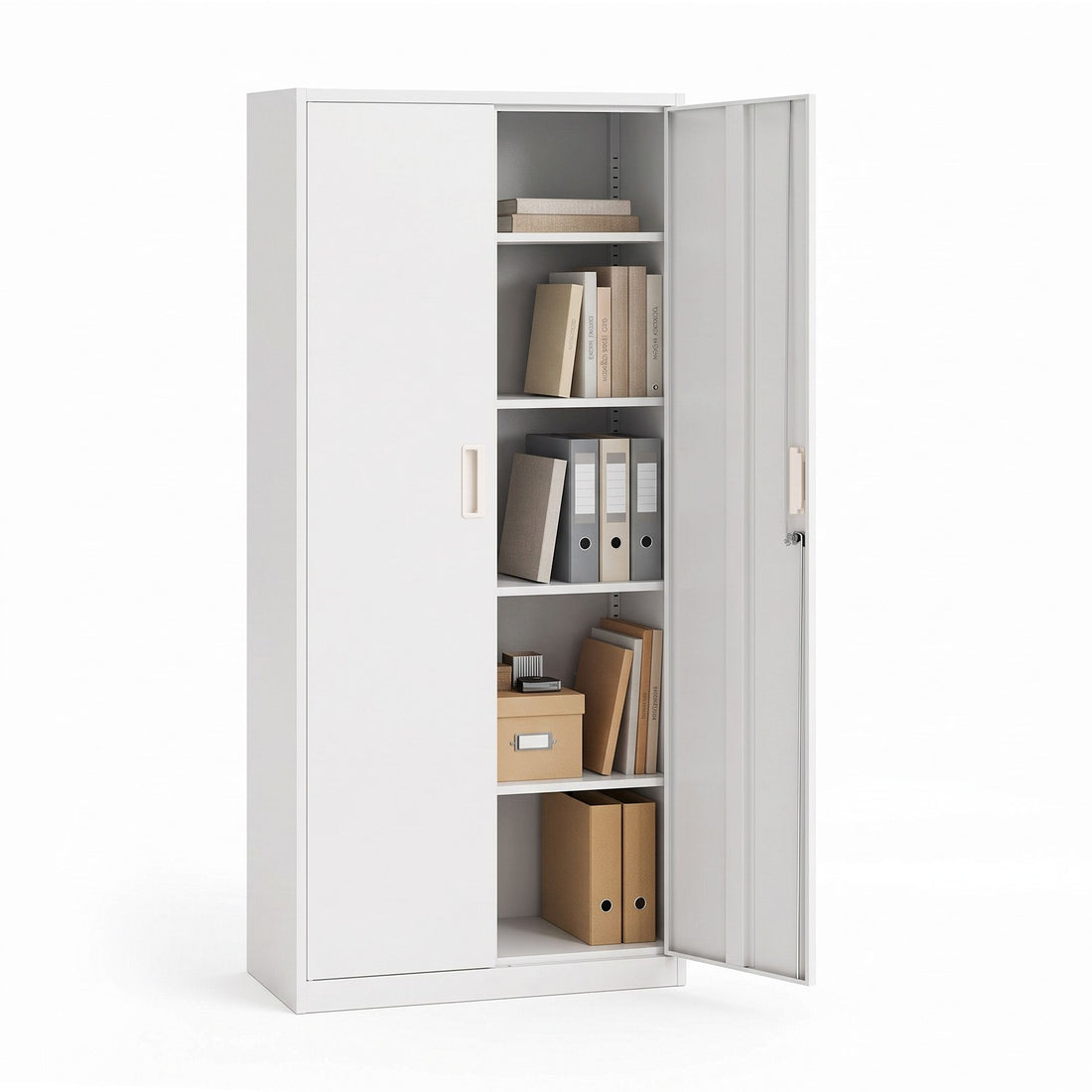 Astiss 180cm Steel Locker Cabinet Mental Storage 4 Adjustable Shelves-Home &amp; Garden > Storage > Storage Cabinets &amp; Lockers-PEROZ Accessories
