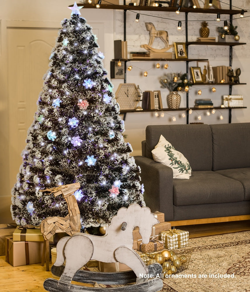 Mazam Christmas Tree 1.8M 6FT Snowflakes Green with LED lights-Christmas Tree-PEROZ Accessories