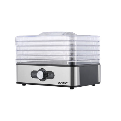 Devanti 5 Trays Food Dehydrator Stainless Steel Tray-Appliances &gt; Appliances Others-PEROZ Accessories