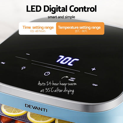 Devanti 5 Trays Food Dehydrator Mini Fruit Dryer 500W-Appliances &gt; Kitchen Appliances &gt; Food Dehydrators-PEROZ Accessories