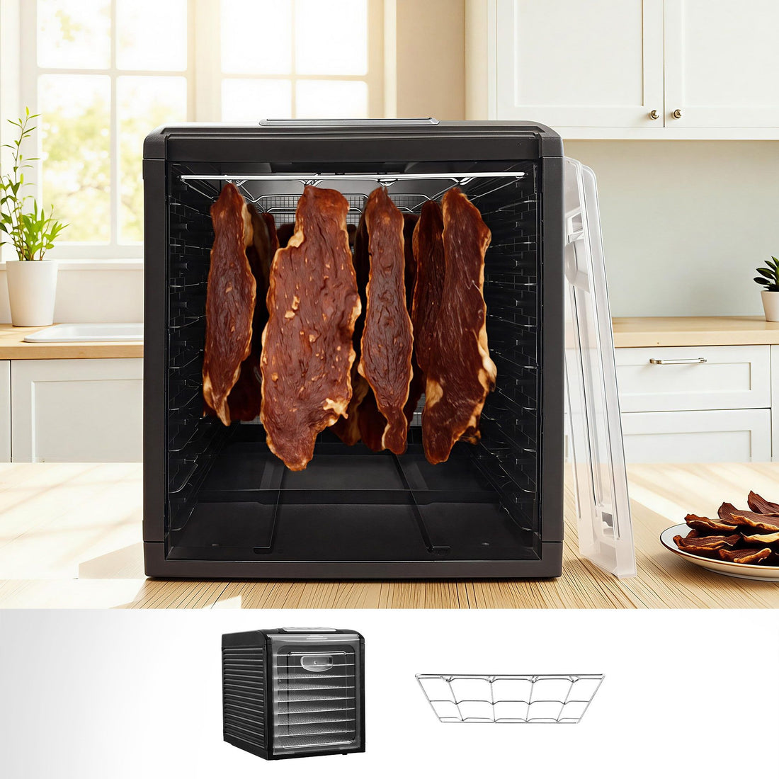 Devanti 9 Trays Food Dehydrator with Hanging Stainless Steel Tray-Appliances > Kitchen Appliances > Food Dehydrators-PEROZ Accessories