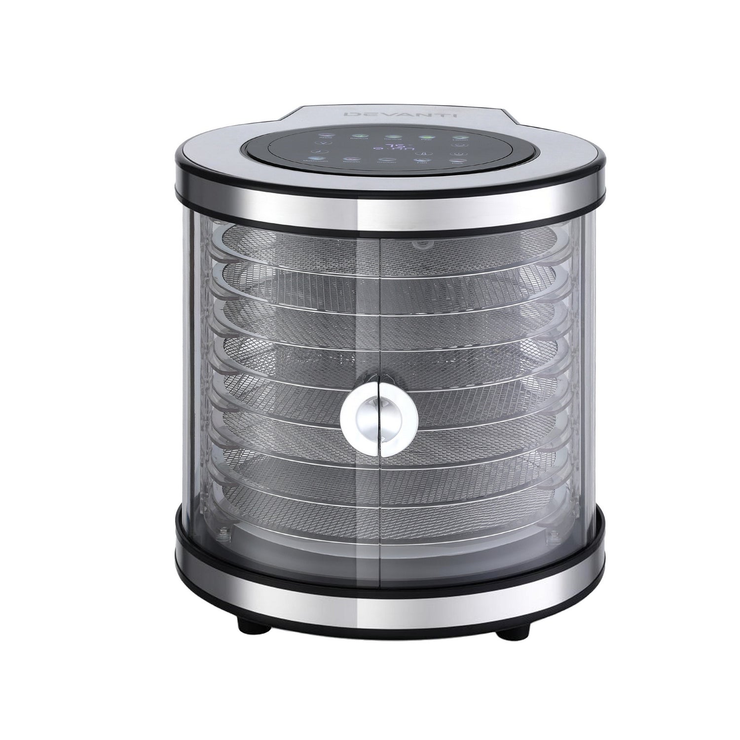 Devanti 8 Trays Food Dehydrator Stainless Steel Auto-Rotate 10 Programs 700W-Appliances > Kitchen Appliances > Food Dehydrators-PEROZ Accessories