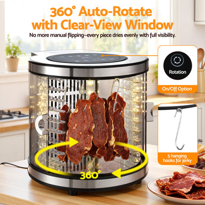 Devanti 8 Trays Food Dehydrator Stainless Steel Auto-Rotate 10 Programs 700W-Appliances > Kitchen Appliances > Food Dehydrators-PEROZ Accessories